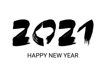 2021 black grunge lettering and hand drawn numbers