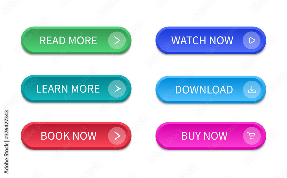 Poster set of modern buttons for web site and ui. vector