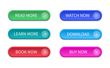 Set of modern buttons for web site and ui. Vector