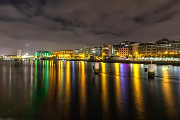 Foto op Plexiglas  Dublin night Samuel Beckett Bridge Liffey © Iacob