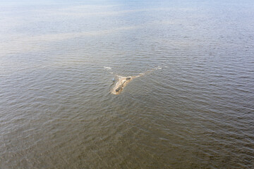 Aerial view of the Seal Island near Vistula mouth to the Baltic sea