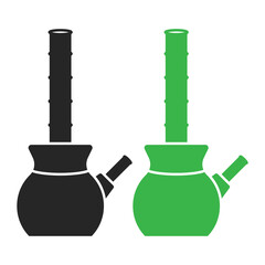 Flat vector icon bong water pipe filtration or cannabis filtering tool