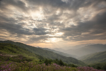 sunrise in the mountains