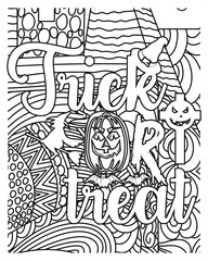 Halloween coloring book pages design.