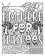 Obraz premium I?m here for the boos.Halloween coloring book page design.