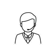Customer support line icon. operator symbol concept isolated on white background. Vector illustration