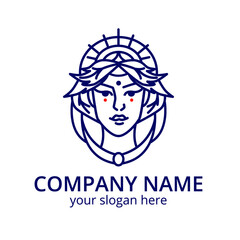 Logo of the goddess of the earth. Natural cosmetic logo.
