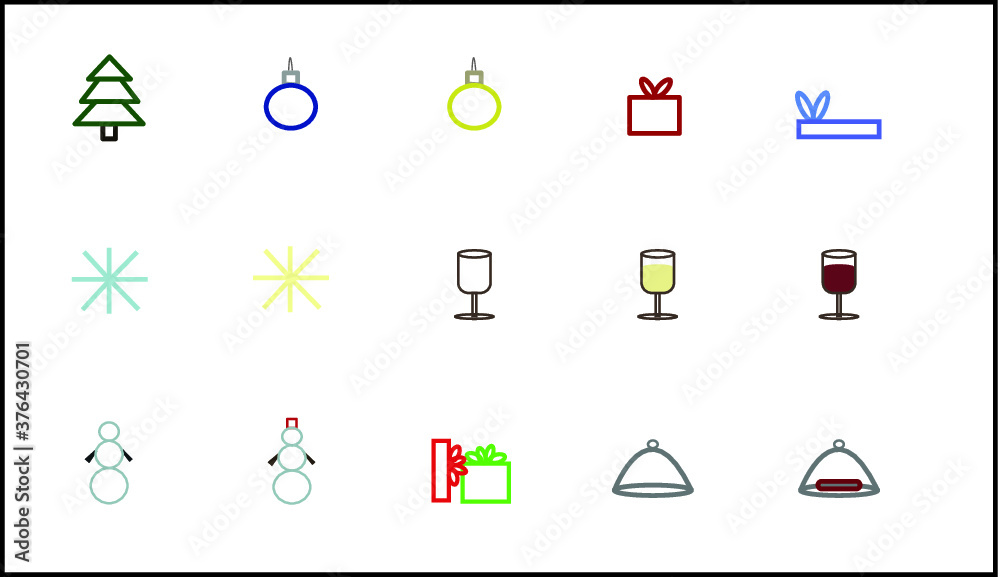 Poster winter holidays icons.