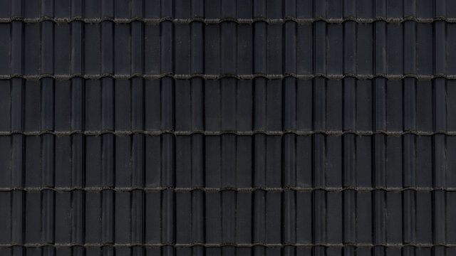 Seamless Black Anthracite Top View Tile Roof / Noun Texture Background