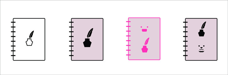 Diary icons/logo, Notebook icon | Diary with ink and pen | Vector design