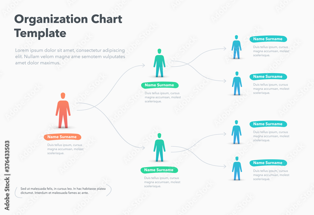 Poster company organization chart template with place for your content. easy to use for your website or pre