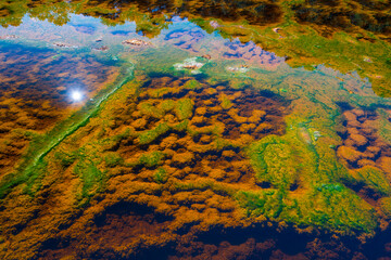 Río Tinto - Red River, Sierra Morena, Gulf of Cádiz, Huelva, Andalucia, Spain, Europe