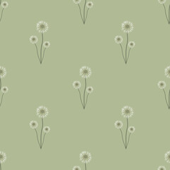 dandelion seamless pattern.for fashion ,fabric, and all prints on brown background colors.