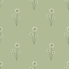 dandelion seamless pattern.for fashion ,fabric, and all prints on brown background colors.