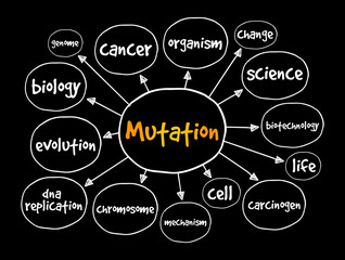 Mutation mind map, concept for presentations and reports