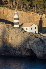 faro de La Creu,en la bocana del puerto de Soller, islas baleares, Spain