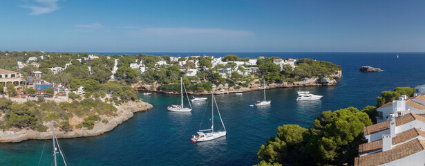 enbarcaciones de recreo en Cala Ferrera, Cala D&acute;Or, municipio de Santanyi,islas baleares, Spain