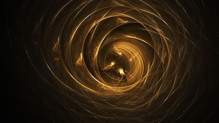 Abstract colorful golden swirly shapes. Fantasy light background. Digital fractal art. 3d rendering.