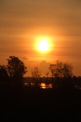 sunset over the lake