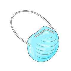 Face mask doodle. Respirator. Covid-19 coronavirus protection. Medical equipment. Surgical mask. Prevention the spread of Covid-19.
