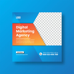 Social media instagram post template, digital marketing agency banner template, social media banner template,