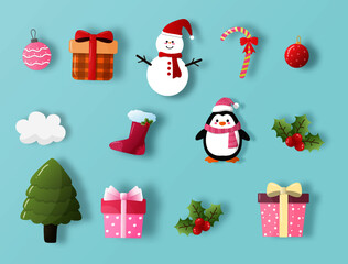 Christmas  set vector illustration.
