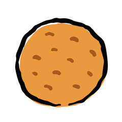 Illustration of Senbei: Illustration like hand drawn illustration with ink and brush