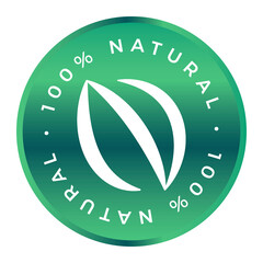 100% natural product vector icon logo