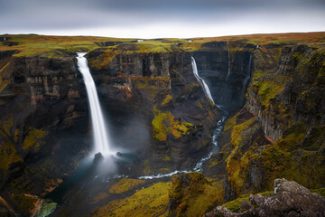 Haifoss and Granni waterfalls in Iceland