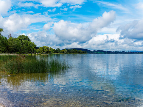 Along the beach of Bad Wiessee and Tegernsee in Upper Bavaria in Germany