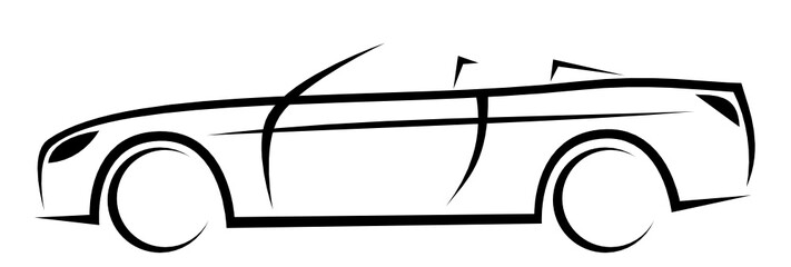 Vector illustration of a modern aerodynamic cabriolet which can be used as a logo
