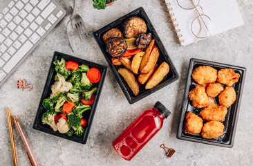 Office food delivery takeout lunch boxes containers delivered in office