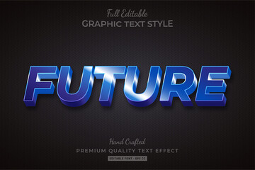 Future Techno 3d Text Style Effect Premium Vector
