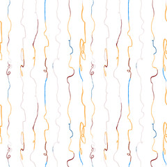Vector modern seamless background with colorful hand drawn vertical lines, doodles. Use it for wallpaper, textile print, pattern fills, web, surface texture, wrapping paper, design of presentation