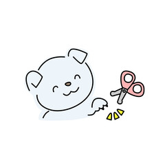 犬の爪切りのイラスト