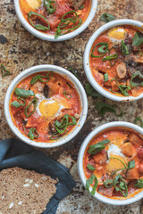 aubergine quail eggs stew