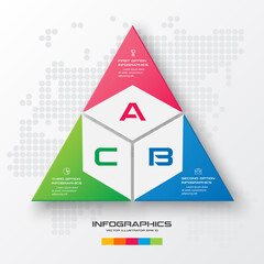 Business concept design with triangle and 3 options,Infographic template can be used for presentation,Vector illustration.