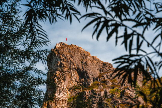 Dersu Rock In The Village Of Kavalerovo. Under The Rock In 1903, Vladimir Arseniev And His Future Guide Dersu Uzala Met.