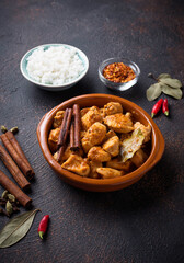 Chicken tikka masala. Traditional Indian dish