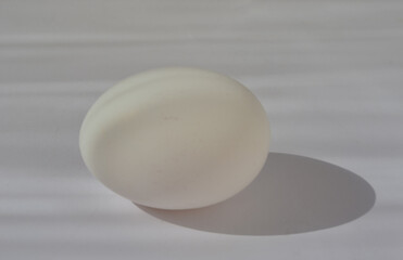White eggs on a white background. Protein.