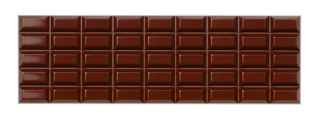 Dark chocolate bar isolated on white