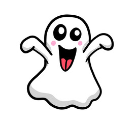 Adorable Stylized Happy Ghost