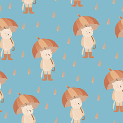pattern cat under an umbrella