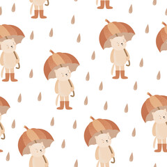 pattern cat under an umbrella