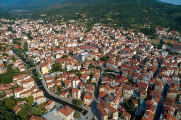 Aerial view of Florina city in northern Greece
