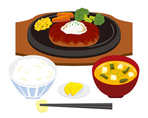 Vector illustration of hamburger steak .