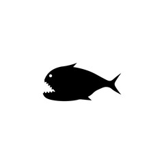 Fish black sign icon. Vector illustration eps 10