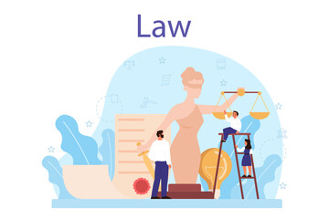Law class concept. Punishment and judgement education. Guilt