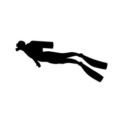 Diver black sign icon. Vector illustration eps 10