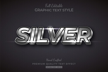 Shining Silver Editable Text Style Effect Premium